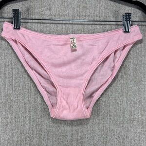 Free People Pointelle  Light Pink Ribbed Bikini Undies M